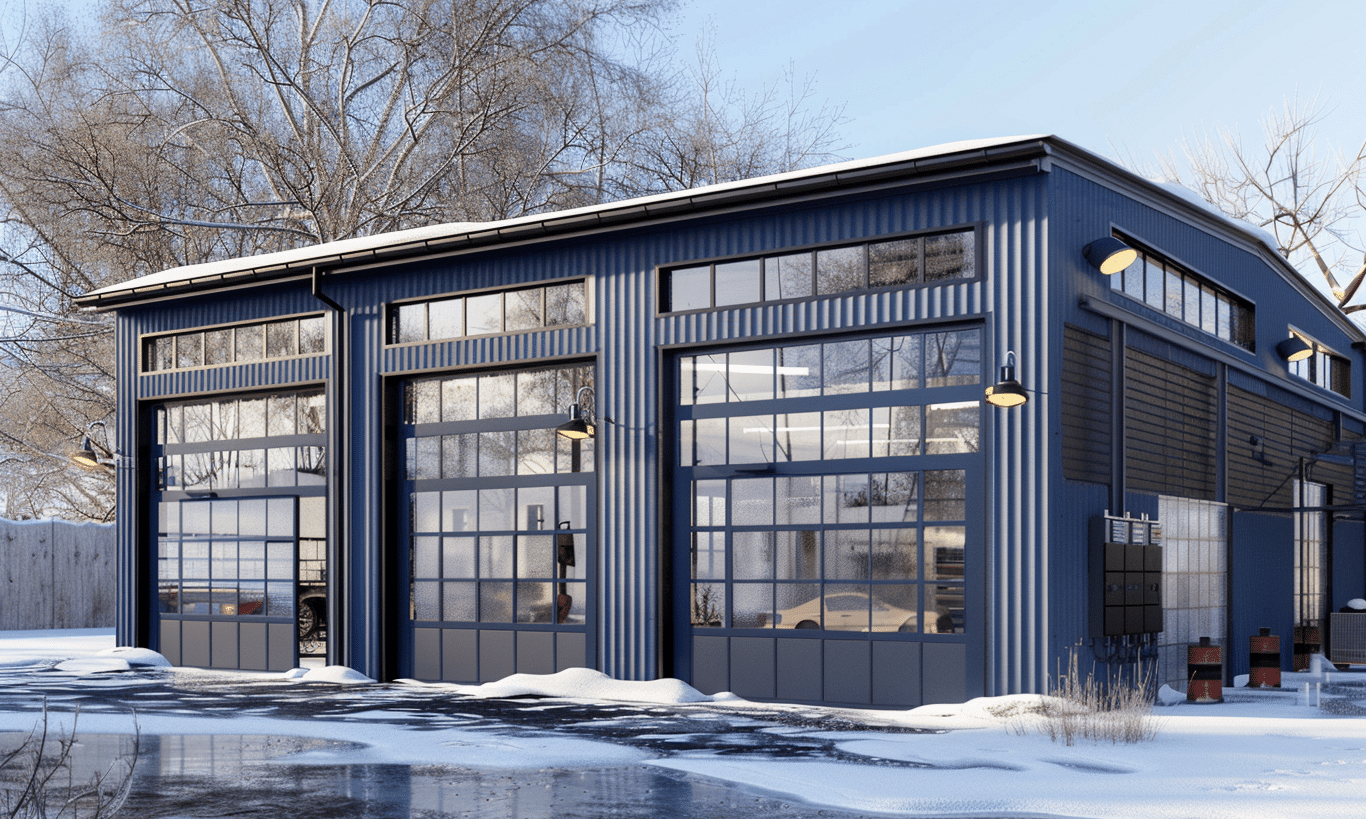 Image showing an Alberta Industrial Style Garage Rendering.