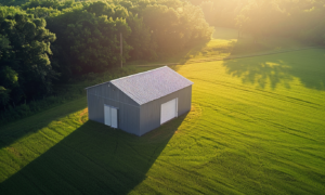 Modern Ontario steel garage kit and barn: stunning, isolated design for ultimate functionality and style.